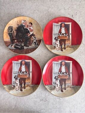 1981 Norman Rockwell Classic Plates Collection Decorative Vintage Gold Rim LE